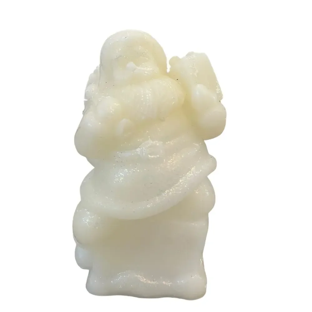 Martha Stewart Santa Flameless Christmas Internal Glow Wax LED Candle Cream New